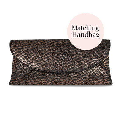 Luna: Metallic Suede & Black Patent Shoes Sole Bliss