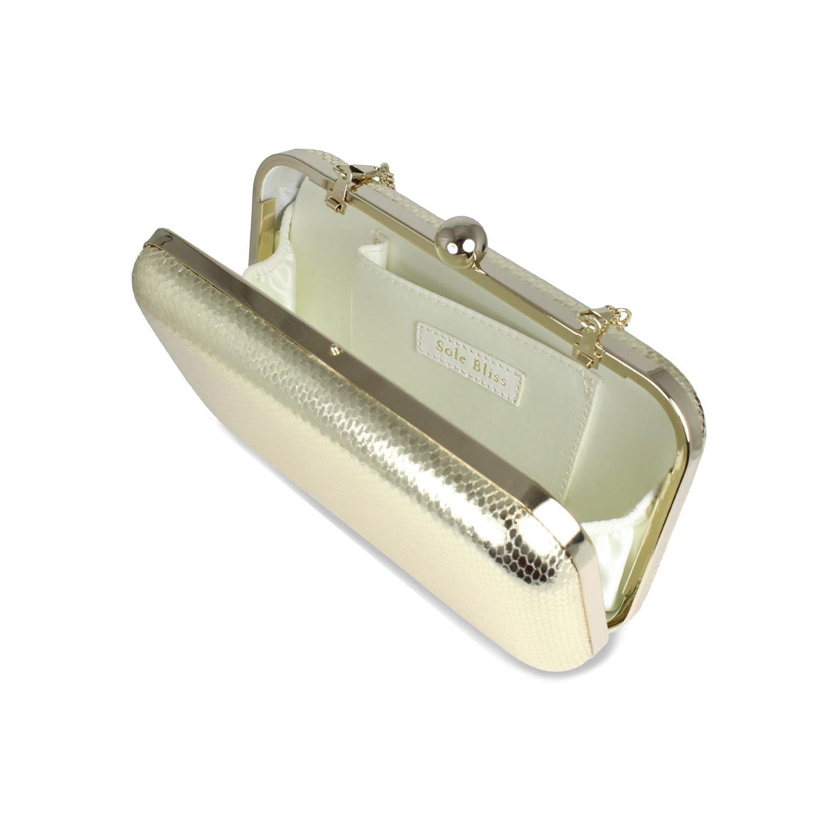 Jewel: Gold Snake Print Leather Bags Sole Bliss