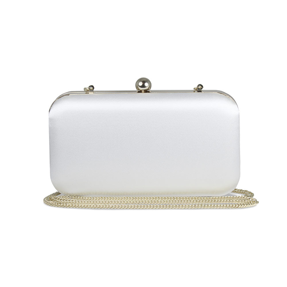 Jewel: White Satin & Gold Bags Sole Bliss