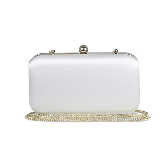 Jewel: White Satin & Gold Bags Sole Bliss