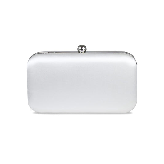 Jewel: White Satin & Silver Bags Sole Bliss