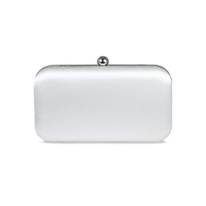 Jewel: White Satin & Silver Bags Sole Bliss