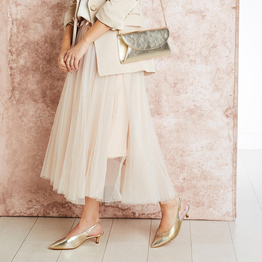 Kara: Gold Leather Shoes Sole Bliss