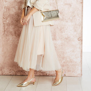 Jenna: Nude Leather – Envelope Clutch Purse