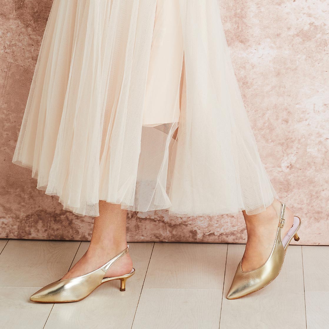 Kara: Gold Leather Shoes Sole Bliss