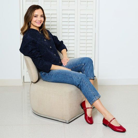 Layton: Red Leather Shoes Sole Bliss