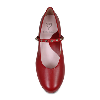 Layton: Red Leather Shoes Sole Bliss