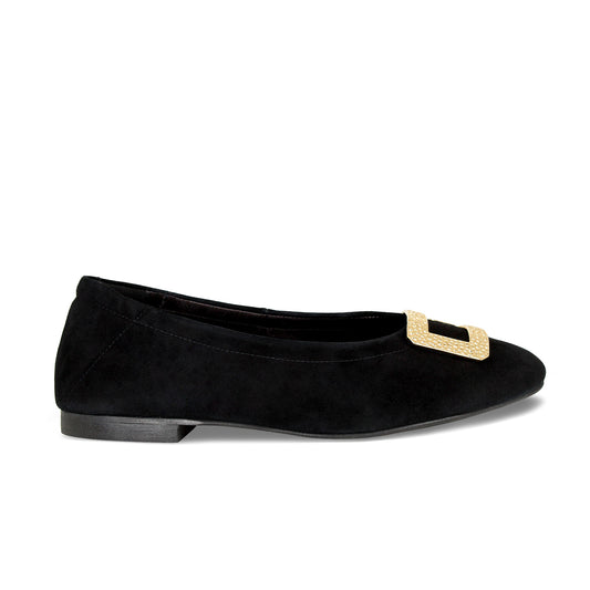 Lexi: Black Suede & Gold Shoes Sole Bliss