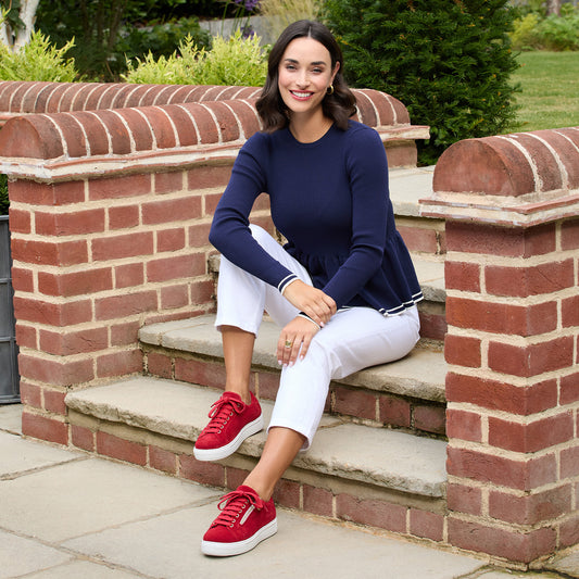 Feather: Red Suede Shoes Sole Bliss