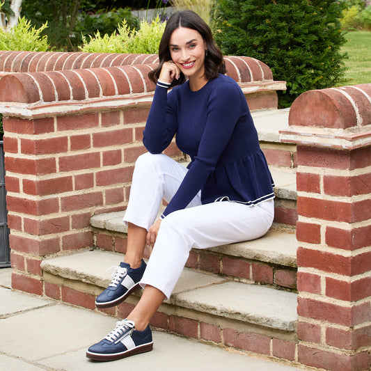 Uptown: Navy Leather Shoes Sole Bliss
