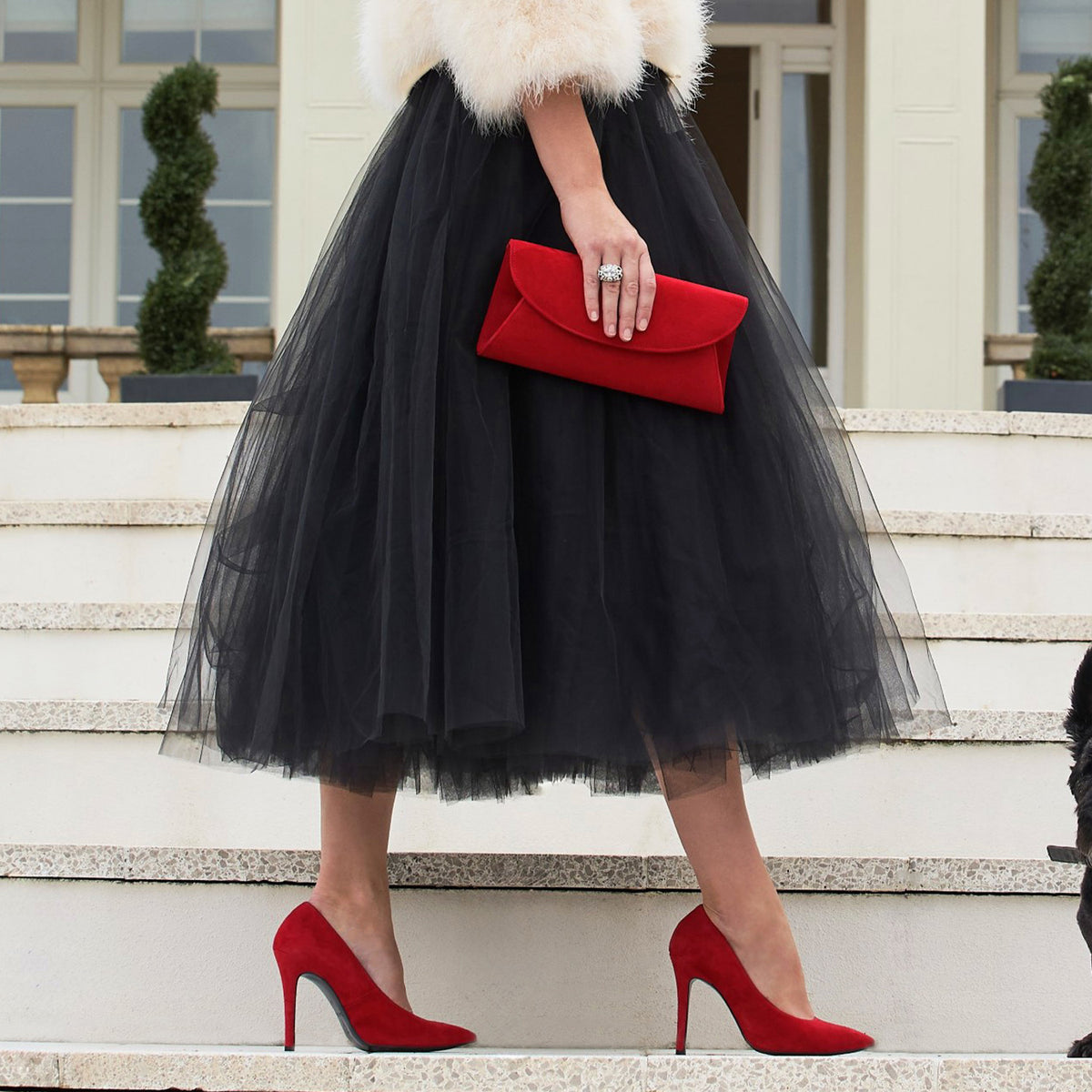 Portia: Red Suede Shoes Sole Bliss