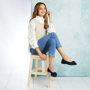 Lola: Navy Suede Shoes Sole Bliss