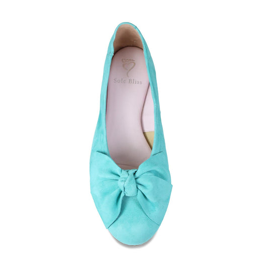 Lola: Turquoise Suede Shoes Sole Bliss