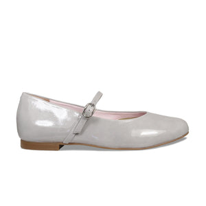 London: Pale Grey Patent Leather Shoes Sole Bliss