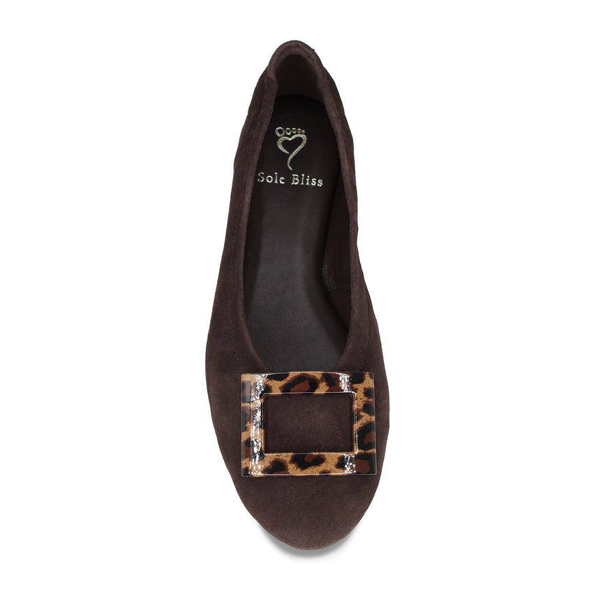 Lori: Chocolate Brown Suede & Leopard Shoes Sole Bliss