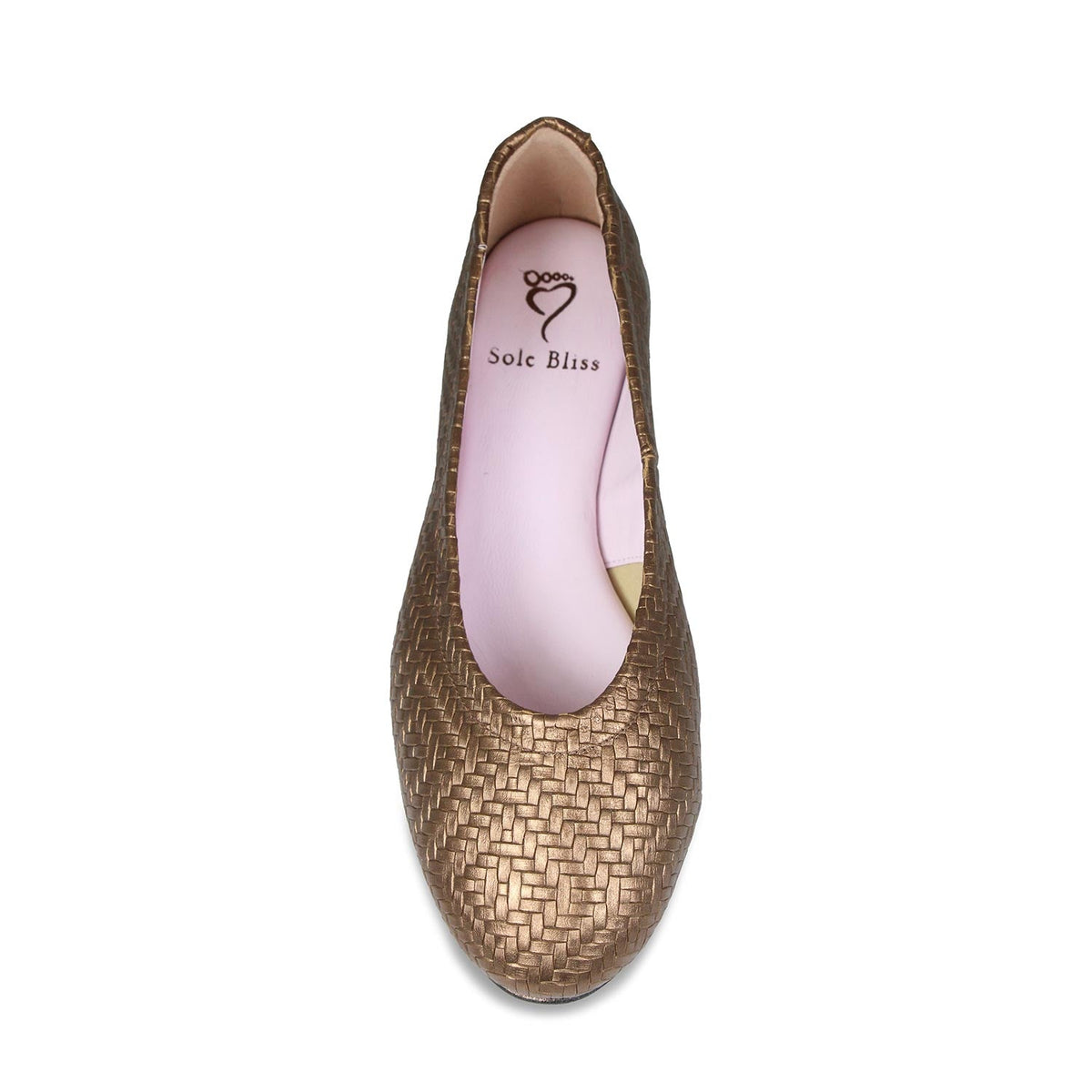 Luna: Bronze Weave Leather Shoes Sole Bliss
