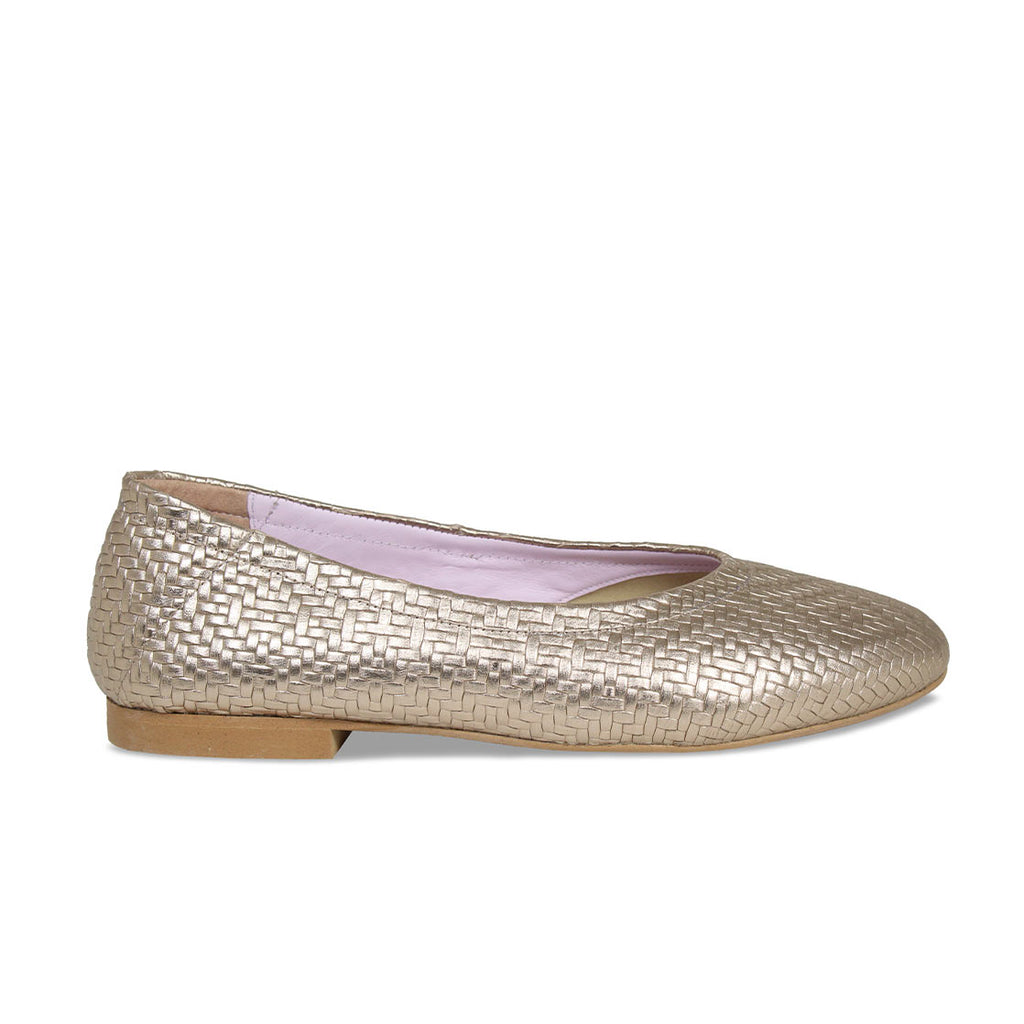 Luna Metallic Weave Bunion Ballet Flats Sole Bliss