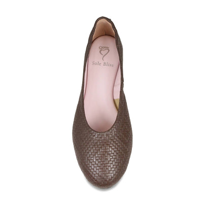 Luna: Mocha Weave Leather Shoes Sole Bliss