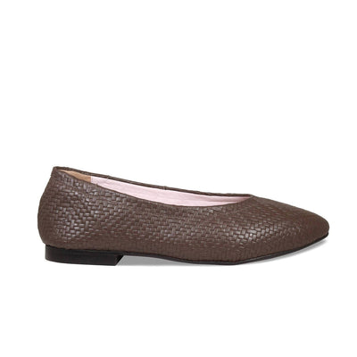 Luna: Mocha Weave Leather Shoes Sole Bliss