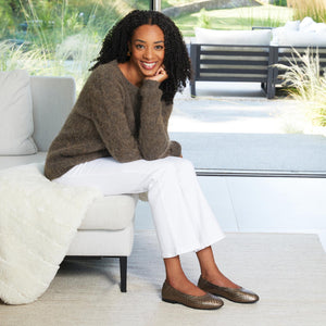 Luna: Pewter Weave Leather Shoes Sole Bliss