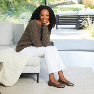 Luna: Pewter Weave Leather Shoes Sole Bliss