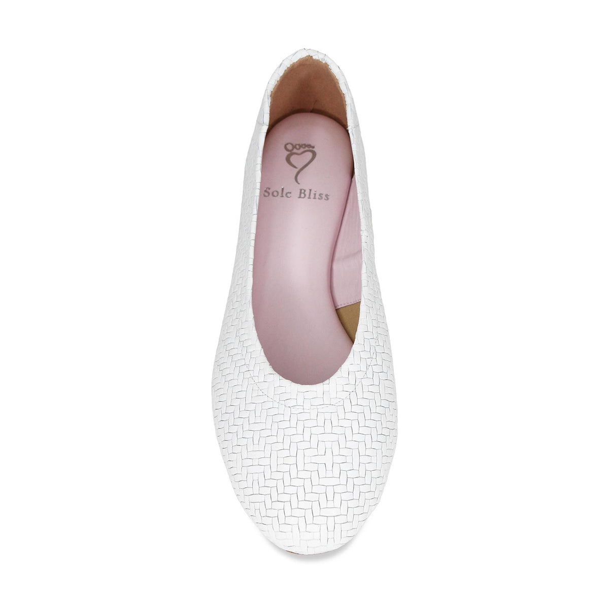 Luna: White Weave Leather Shoes Sole Bliss
