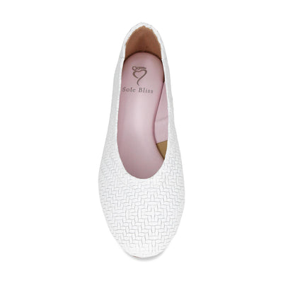 Luna: White Weave Leather Shoes Sole Bliss