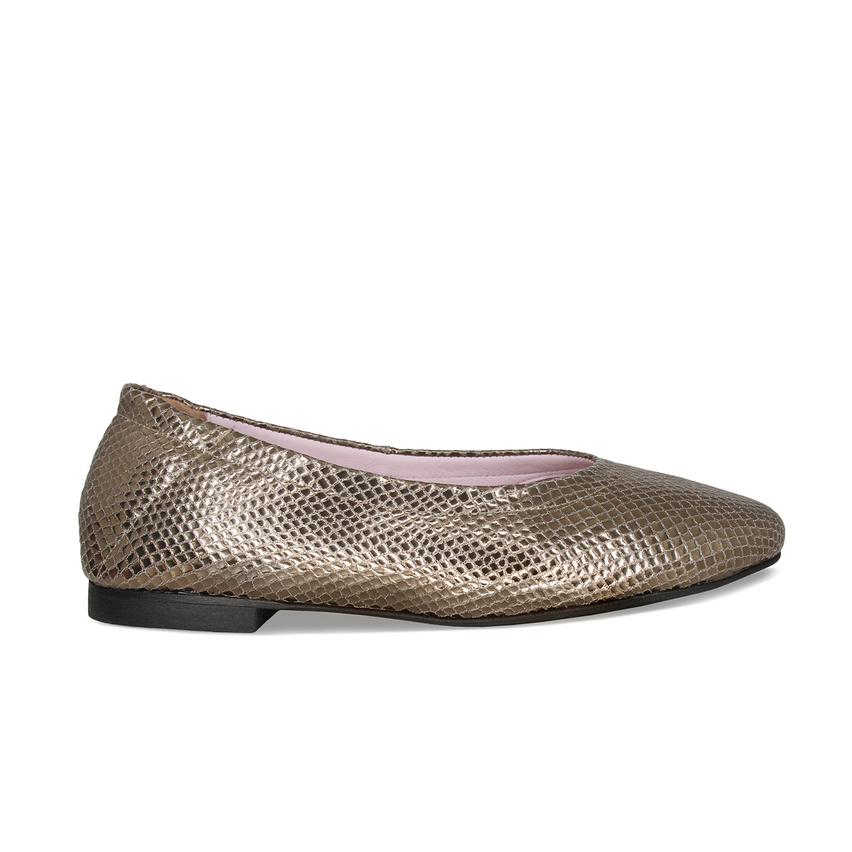 Luna: Bronze Snake Print Leather Shoes Sole Bliss