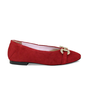 Lydia: Cherry Red Suede Shoes Sole Bliss