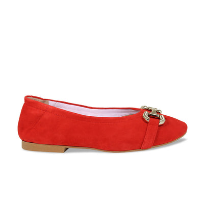 Lydia: Coral Red Suede