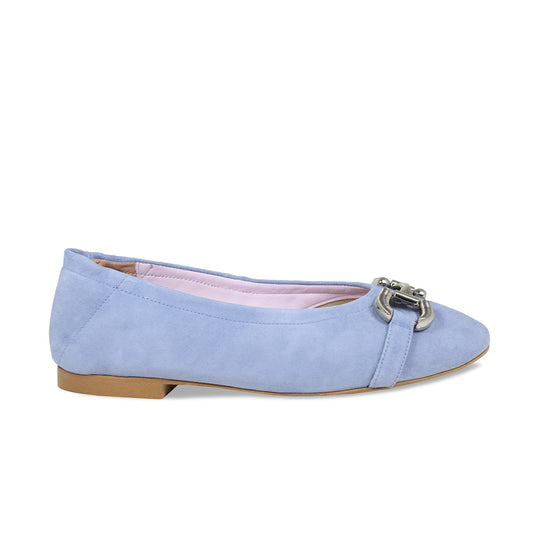 Lydia: Sky Blue Suede Shoes Sole Bliss