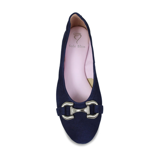 Lydia: Navy Suede Shoes Sole Bliss