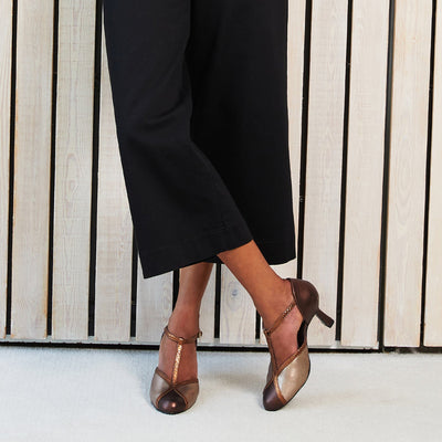 Margot: Metallic Brown Multi Leather Shoes Sole Bliss