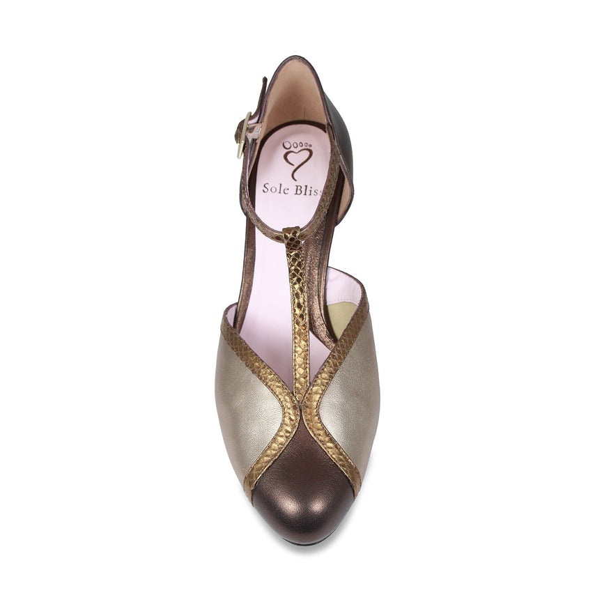 Margot: Metallic Brown Multi Shoes Sole Bliss