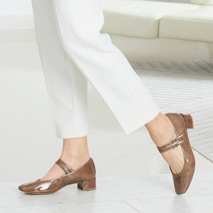 Orla: Mocha Patent Leather Shoes Sole Bliss