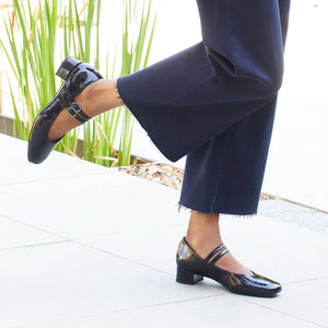 Orla: Navy Patent Leather Shoes Sole Bliss