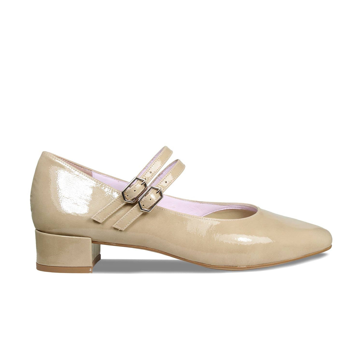 Sole Bliss Orla Taupe Patent Leather Shoes