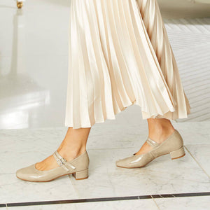 Orla: Taupe Patent Leather Shoes Sole Bliss