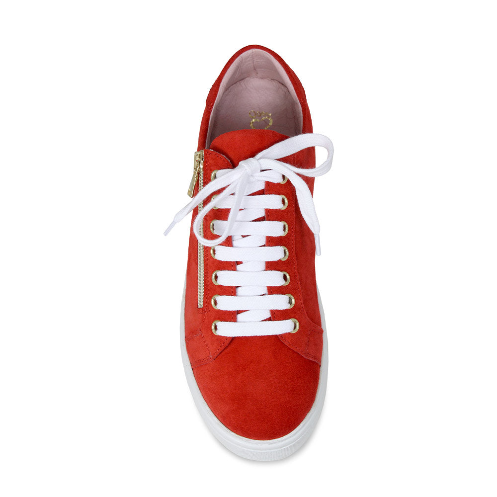 Feather: Coral Red Suede