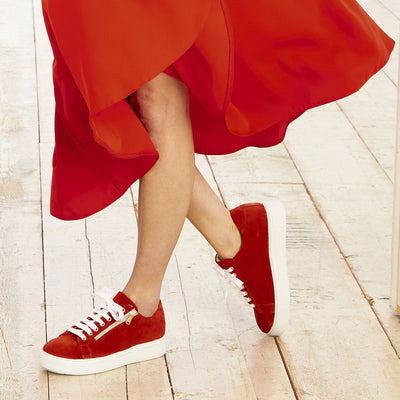 Feather: Red Suede