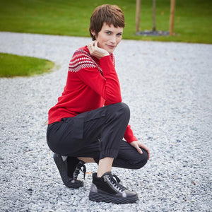 Parka Fur: Black Leather & Suede Shoes Sole Bliss