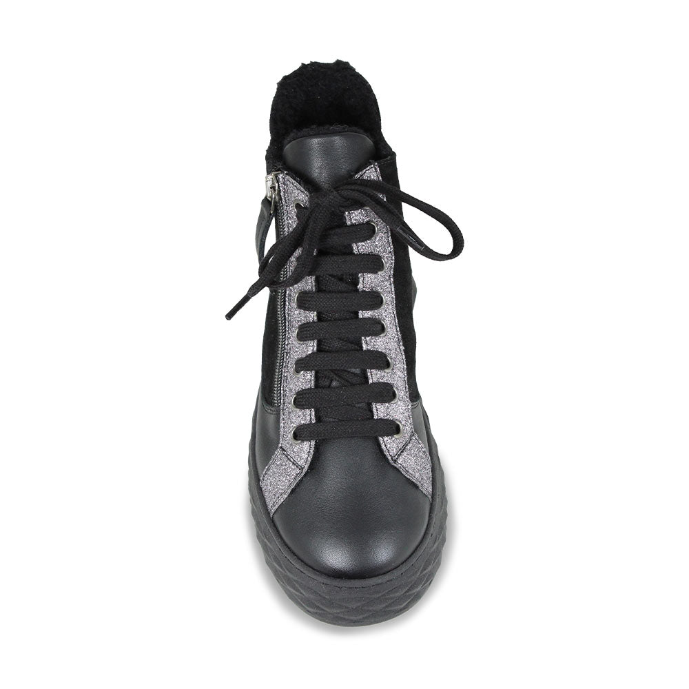 Parka Fur: Black Leather & Suede Shoes Sole Bliss