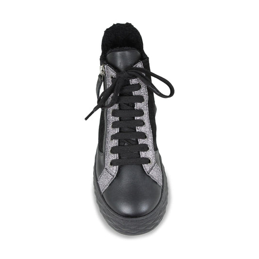 Parka Fur: Black Leather & Suede Shoes Sole Bliss
