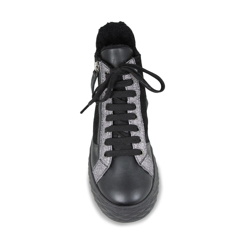 Parka Fur: Black Leather & Suede Shoes Sole Bliss