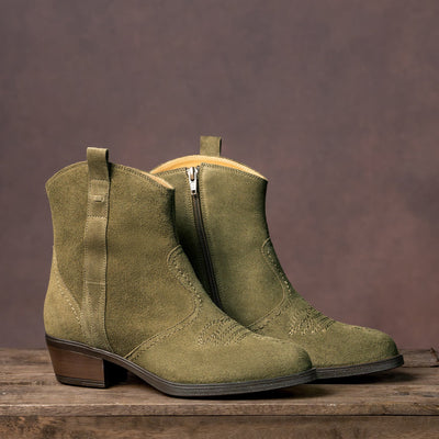 Pioneer: Khaki Suede Boots Sole Bliss