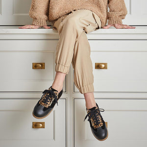 Pixie: Black Leather, Suede & Luxe Leopard Shoes Sole Bliss