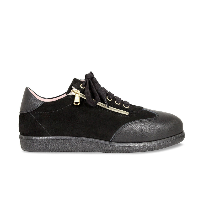 Pixie: Black Leather & Suede Shoes Sole Bliss