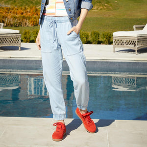 Pixie: Coral Red Suede Shoes Sole Bliss