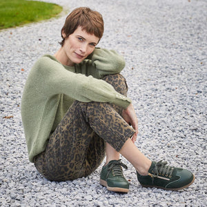 Pixie: Forest Green Leather & Suede Shoes Sole Bliss