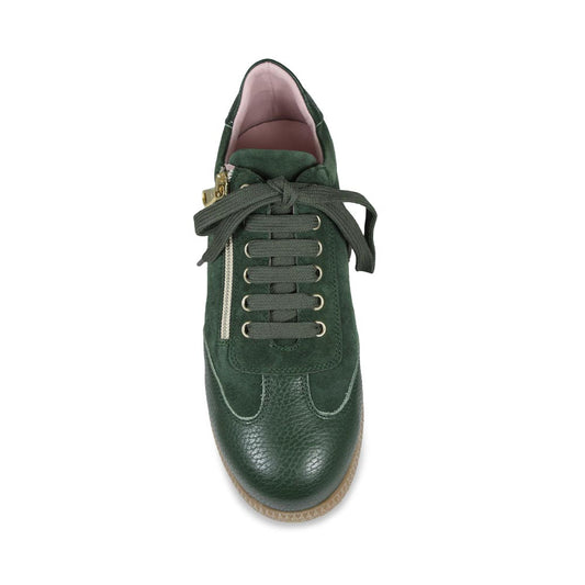 Pixie: Forest Green Leather & Suede Shoes Sole Bliss